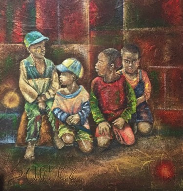 Pittura intitolato "bambini" da Laura Suarez, Opera d'arte originale, Olio