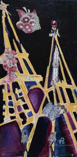Peinture intitulée "Tenue de soirée" par Geneviève Lamya Pous, Œuvre d'art originale, Huile Monté sur Châssis en bois