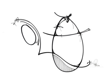 Dibujo titulada "Equilibre 2" por Goodÿ, Obra de arte original, Rotulador
