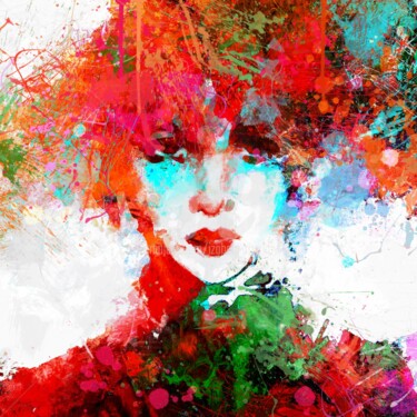 数字艺术 标题为“Red hair, green sca…” 由Izabela Rostkowska, 原创艺术品, 2D数字工作