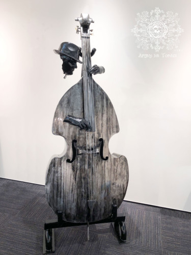 Interrogation mélodieuse by Artiste les tordus 雕塑 标题为“Interrogation mélod…” 由Artiste Les Tordus, 原创艺术品, 金属
