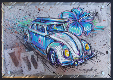 Cox métal - #artistsupportpledge Painting titled "Cox métal - #artist…" by Serge Mazet, Original Artwork, Marker Mounted on Metal