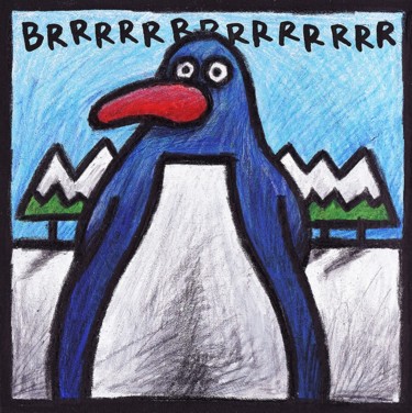 Painting titled "Brrrrr" by Sacha Schwarz, Original Artwork, Acrylic Mounted on Wood Panel