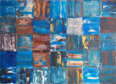 Peinture intitulée "choc'o'blue" par Pascal Piguel, Œuvre d'art originale, Acrylique