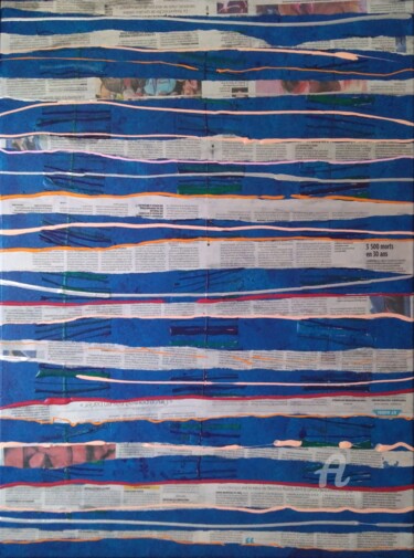 Peinture intitulée "paper'blue" par Pascal Piguel, Œuvre d'art originale, Acrylique
