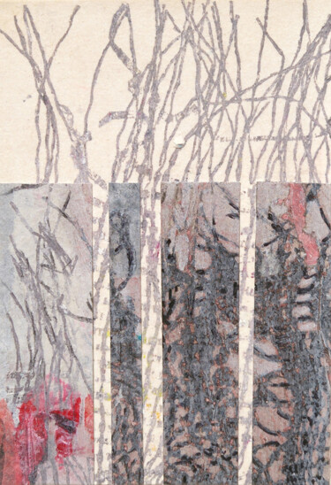 Collages titled "Série arbres VII #a…" by Helen Hill, Original Artwork, Collages