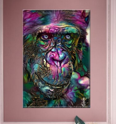 Albertus - Monkey, mix media - 70 x 48 cm