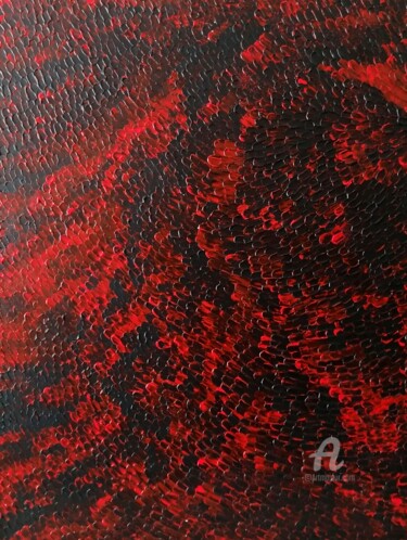 Peinture intitulée "Brasier rouge" par Alexandra Isler, Œuvre d'art originale, Acrylique