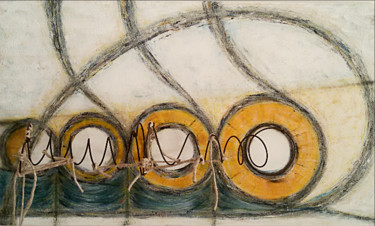Painting titled "Letti" by Stefania Zini, Original Artwork, Acrylic Mounted on Wood Panel