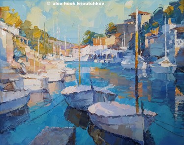 Cala Figuera XL. Mallorca Painting titled "Cala Figuera XL. Ma…" by Alex Hook Krioutchkov, Original Artwork, Oil Mounted on Wood Stretcher frame