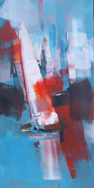 Peinture intitulée "Régate 40-01#artist…" par Eva Gohier, Œuvre d'art originale, Acrylique
