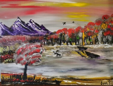 Peinture intitulée "Pink vallee" par Pascal Jung, Œuvre d'art originale, Huile