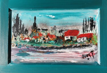 Peinture intitulée "Le Hameau" par Pascal Jung, Œuvre d'art originale, Huile