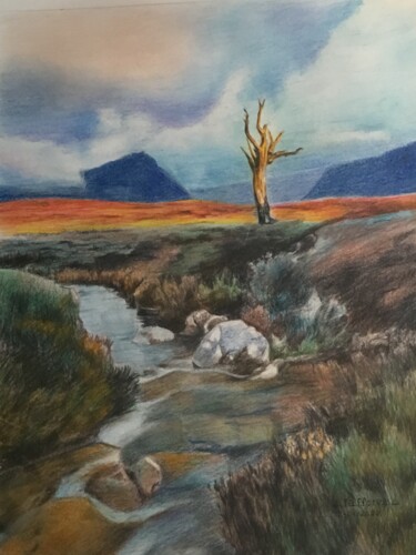 Painting titled "EPANDAGE A LA SOURC…" by Jacques Tafforeau, Original Artwork, Watercolor
