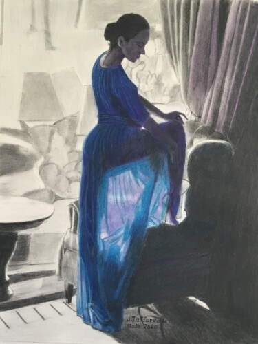 Dessin intitulée "PREMIER ÉTIREMENT D…" par Jacques Tafforeau, Œuvre d'art originale, Aquarelle
