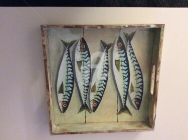 Peinture intitulée "Plateau maquereaux" par Philippe Coeurdevey, Œuvre d'art originale, Acrylique