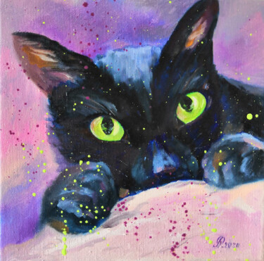 Green eyes, cat art