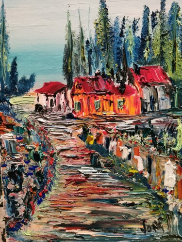 Peinture intitulée "Le chemin vers la m…" par Pascal Jung, Œuvre d'art originale, Huile