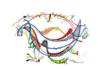 Dibujo titulada "Sourire" por Goodÿ, Obra de arte original, Rotulador