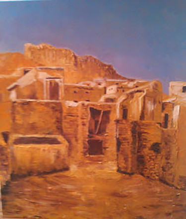 Peinture intitulée "Arge bam" par Houria, Œuvre d'art originale, Huile