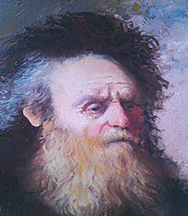 Peinture intitulée "Portrait of an Old…" par Houria, Œuvre d'art originale, Huile