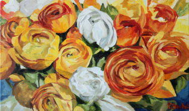 Peinture intitulée "bouquet" par Pascal Brachet, Œuvre d'art originale, Huile