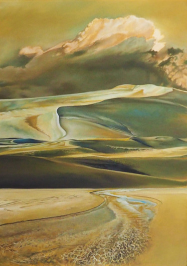 Pittura intitolato "La rivière nomade.(…" da B. Alexis, Opera d'arte originale, Olio