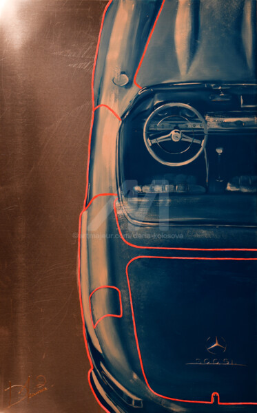 绘画 标题为“Mercedes 300 SL” 由Daria Kolosova, 原创艺术品, 油