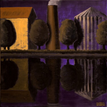 Peinture intitulée "Italic Landscape - 3" par Andrea Vandoni, Œuvre d'art originale, Huile Monté sur Châssis en bois