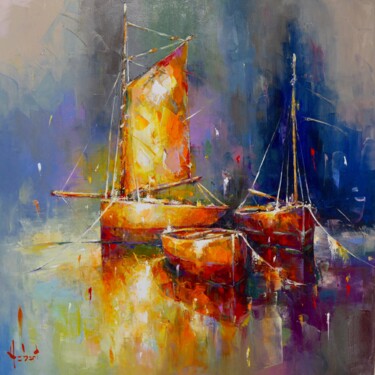 Peinture intitulée "Après l'orage" par Franck Hebert, Œuvre d'art originale, Huile
