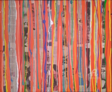 Peinture intitulée "orange paper" par Pascal Piguel, Œuvre d'art originale, Acrylique