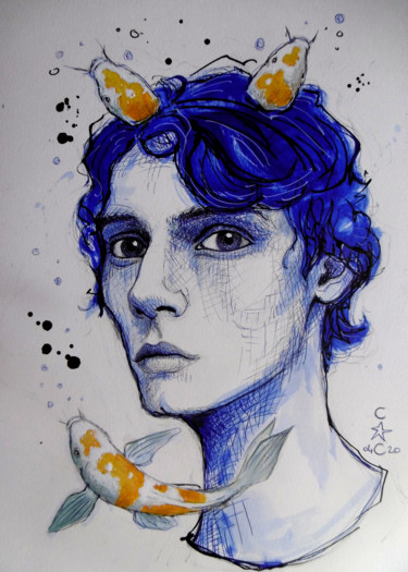 Dessin intitulée "VII" par Catherine Cornec, Œuvre d'art originale, Stylo à bille
