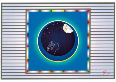 数字艺术 标题为“" la lune ... face…” 由Gil'Ber Pautler, 原创艺术品, 2D数字工作