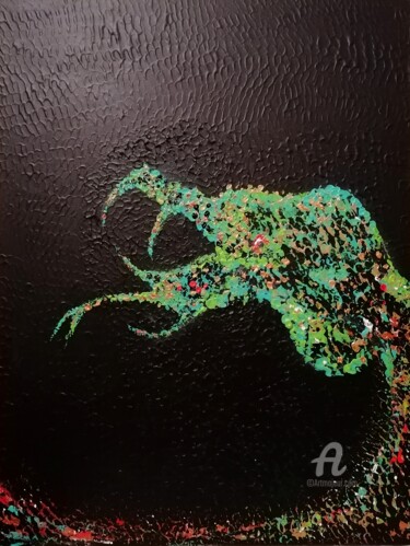 Peinture intitulée "Morsure" par Alexandra Isler, Œuvre d'art originale, Acrylique