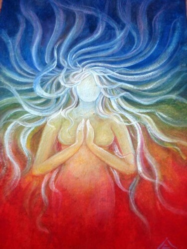 Painting titled "DIVINITY" by Suddha Sama, Original Artwork, Watercolor