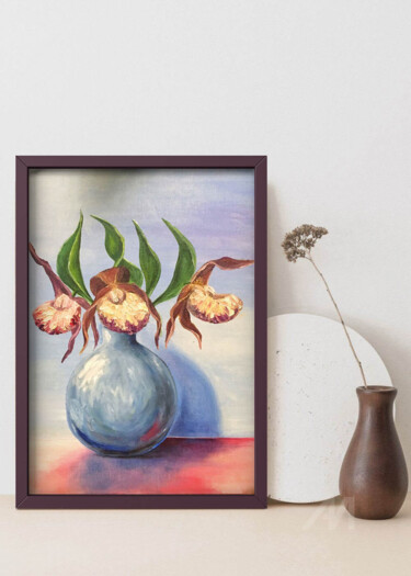 Painting titled "Bouquet spring flow…" by Violetta Golden, Original Artwork, Oil Mounted on Cardboard