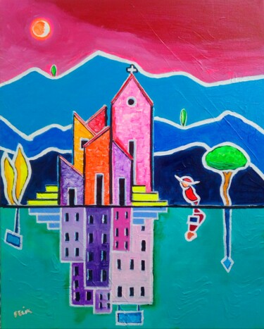 Peinture intitulée "Reflet" par Marc Felix, Œuvre d'art originale, Acrylique