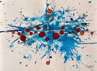 Painting titled "ABSTRACTION 36" by Michel Michaux, Original Artwork, Gouache