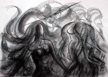 Drawing titled "HOPE 1 ko" by Suddha Sama, Original Artwork, Charcoal