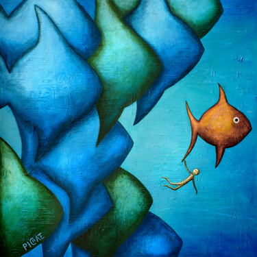 Peinture intitulée ""Envøle møi"" par Picrate, Œuvre d'art originale, Acrylique