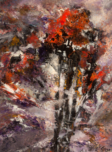 Peinture intitulée "Sonate d'automne" par Roche Marie T., Œuvre d'art originale, Huile Monté sur Carton