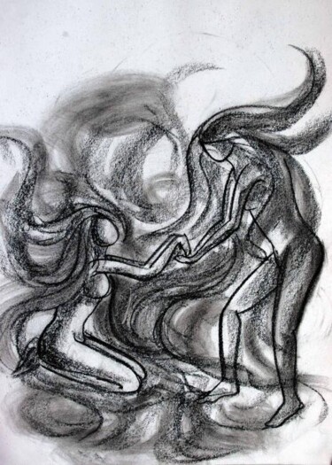 Drawing titled "PROMISE" by Suddha Sama, Original Artwork, Charcoal