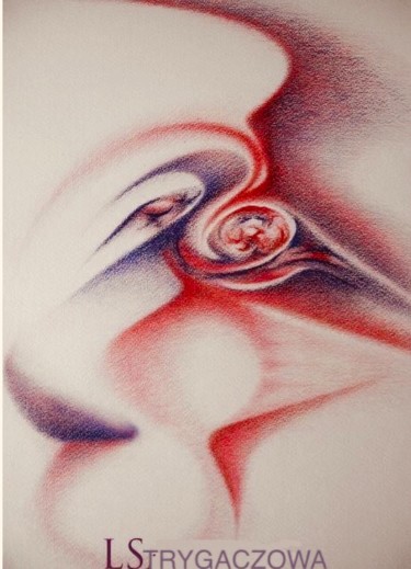 Drawing titled "Jealousy" by Larysa Strygaczowa, Original Artwork, Pencil