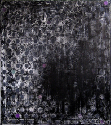 Many Grey Spots Pintura intitulada "Many Grey Spots" por Marina Rusalka, Obras de arte originais, Óleo Montado em Armação em madeira