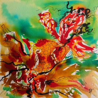 Peinture intitulée "Amabié" par Sandra Vigouroux, Œuvre d'art originale, Aquarelle