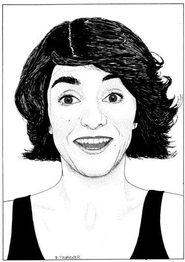 Dessin intitulée "Florence Foresti" par Pascal Tavarner, Œuvre d'art originale, Encre