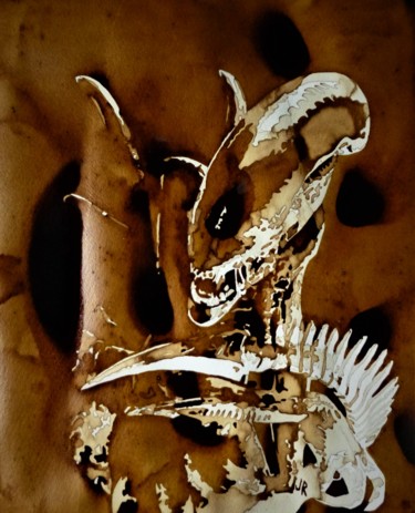 Painting titled "Xenomorph" by Joany Régibier, Original Artwork, Watercolor
