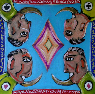 「"Poker"」というタイトルの絵画 François Longèreによって, オリジナルのアートワーク, アクリル