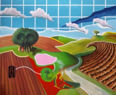 Peinture intitulée "La femme qui fume" par Pascal Buffard, Œuvre d'art originale, Huile