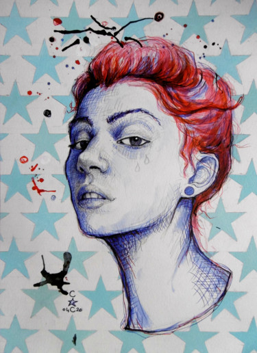 Dessin intitulée "IX" par Catherine Cornec, Œuvre d'art originale, Acrylique